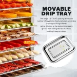 Tray Food Dehydrator, Steel Fruit Dry Machine with 30 90~C Adjustable Thermostat, 24hr Digital Timer - Image 4