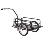 Foldable Bike Cargo Trailer, 80lbs Capacity, 16 Wheels, Black, with Hitch