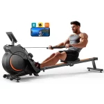 Magnetic/Water Rowing Machine 350 LB Weight Capacity – Foldable Rower for Home Use with Bluetooth, App Supported, Tablet Holder and Comfortable Seat Cushion - Image 4
