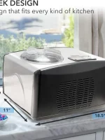Automatic Ice Cream Maker, 1.6 Quart, Stainless Steel, Built-in Compressor, LCD Display, Timer, Black/Pink - Image 3