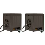 125 Aquawinder Auto Rewind Water Powered Yard Hose Reel, Java (2 Pack)