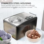 Automatic Ice Cream Maker, 1.6 Quart, Stainless Steel, Built-in Compressor, LCD Display, Timer, Black/Pink - Image 4