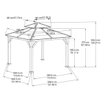 10 ft. x 10 ft. Cedar Framed Gazebo with Steel 2-Tier Hip Roof Hardtop - Image 8